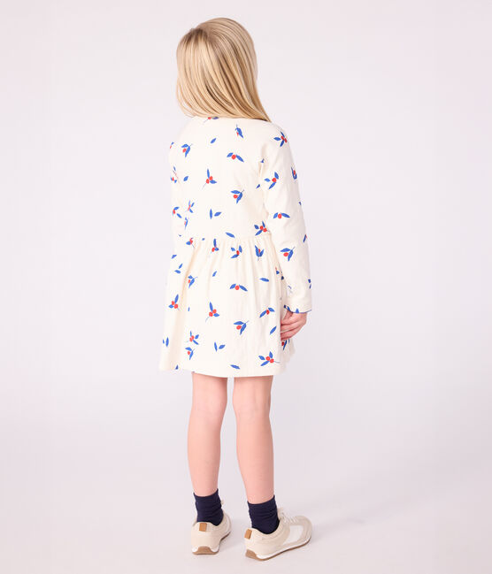 Robe enfant manches longues en coton MILK/ MULTICO