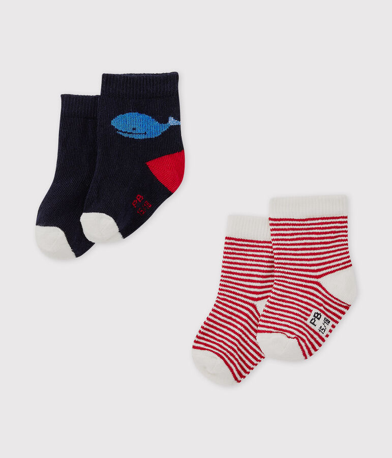 Lot de deux paires de chaussettes b&eacute;b&eacute; gar&ccedil;on multicouleur