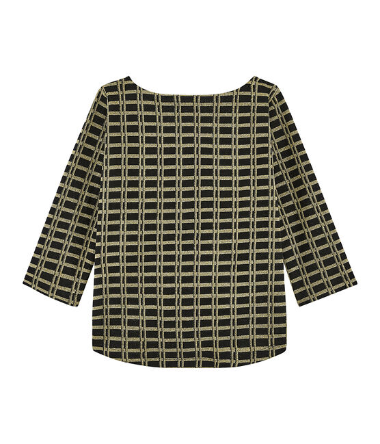 Marinière à carreaux femme noir NOIR/jaune OR