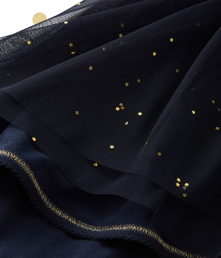 Robe fille manches longues effet 2 en 1 Petit bateau x Marie-Agn&egrave;s Gillot bleu SMOKING/beige COQUILLE