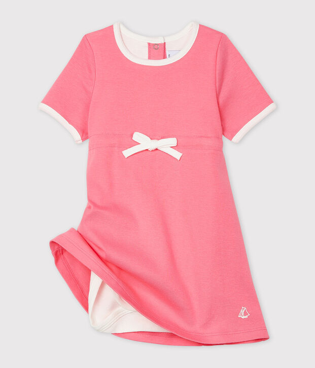 Robe body manches courtes b&eacute;b&eacute; fille rose