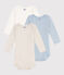 Lot de 3 bodies manches longues unis en coton variante 1