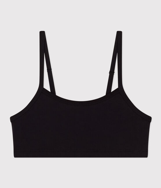 Brassière unie en coton et élasthanne femme noir BLACK