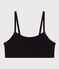 Brassière unie en coton et élasthanne femme noir BLACK