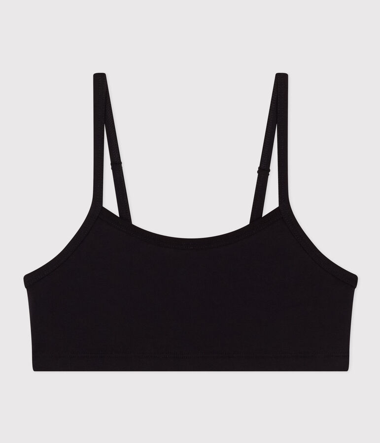 Brassi&egrave;re unie en coton et &eacute;lasthanne femme noir BLACK