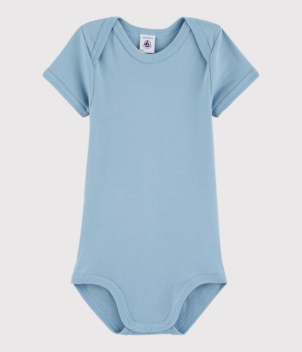Body manches courtes b&eacute;b&eacute; fille-gar&ccedil;on bleu
