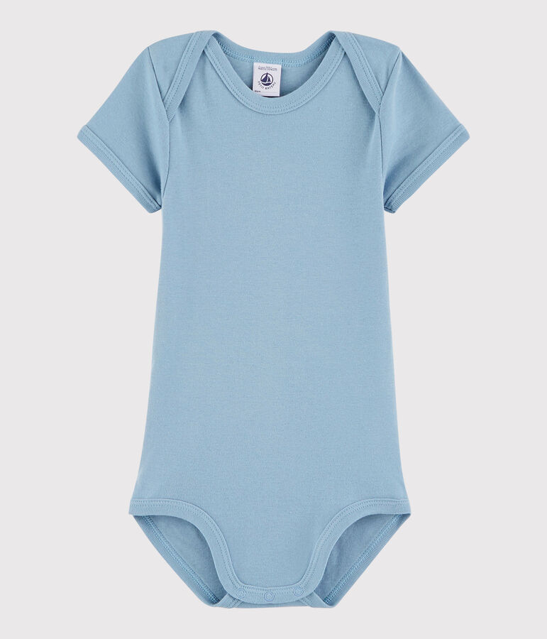 Body manches courtes b&eacute;b&eacute; fille-gar&ccedil;on bleu ACIER
