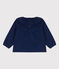 Blouse manches longues bébé en velours extra fin BLEU FONCE