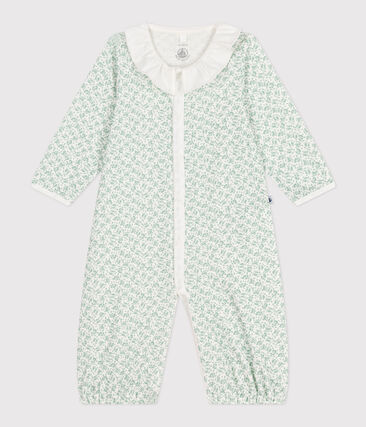 Combisac bébé en coton à col fleuri