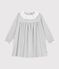 Robe enfant manches longues en flanelle unie gris FUMEE CHINE