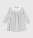 Robe enfant manches longues en flanelle unie