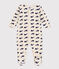 Pyjama bébé baleines marines en velours beige MONTELIMAR/bleu MEDIEVAL