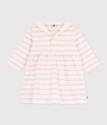 Robe marinière bébé en coton manches longues et col marin
