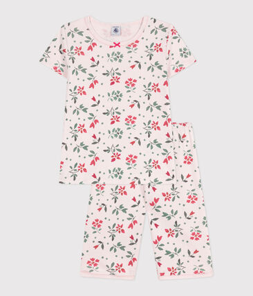 Pyjama capri enfant en coton imprimé fleuri