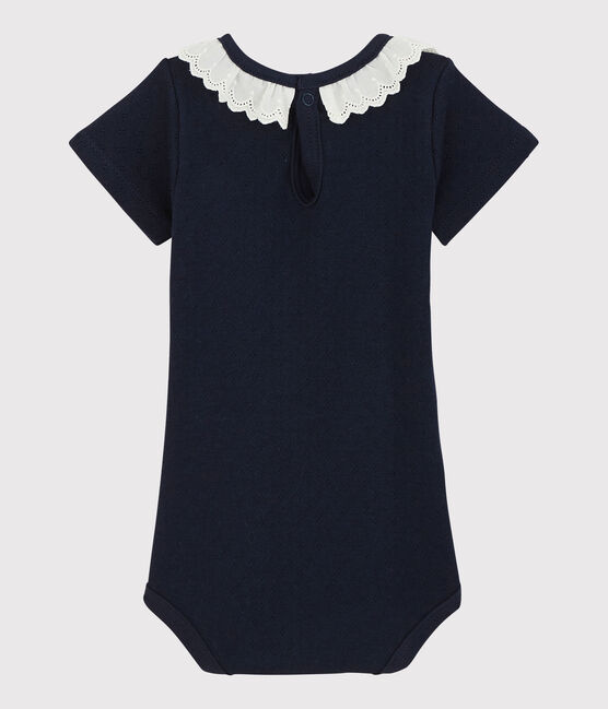 Body à col en broderie anglaise bébé fille bleu SMOKING