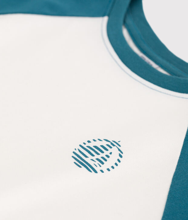 Teeshirt enfant en coton manches courtes imprim&eacute; vert/vert