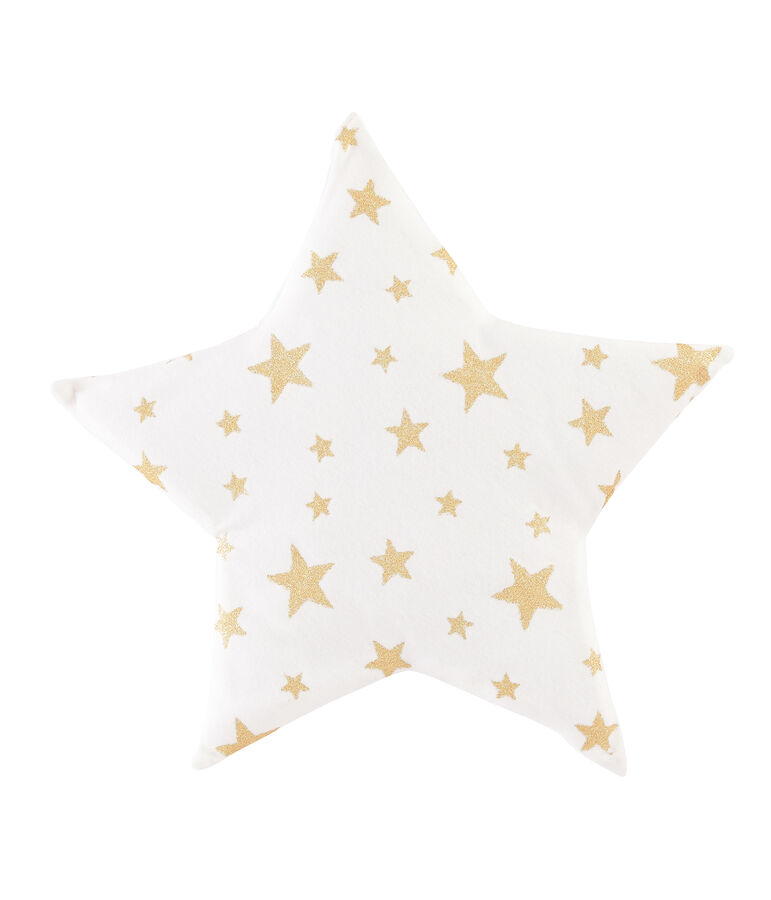 Coussin b&eacute;b&eacute; en c&ocirc;te blanc MARSHMALLOW/jaune OR