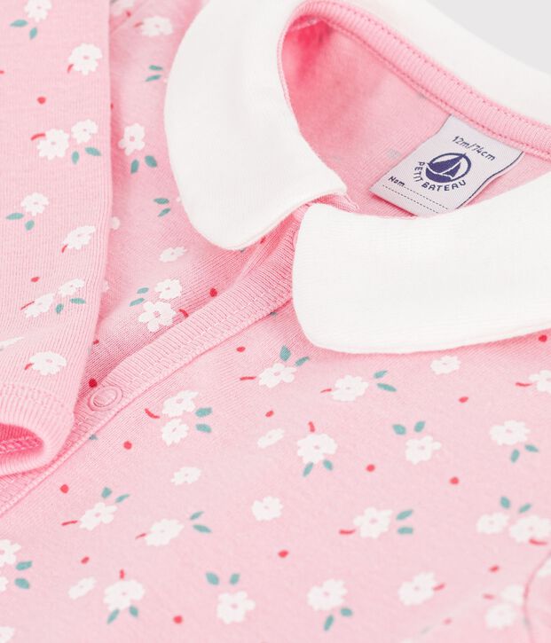 Pyjama b&eacute;b&eacute; en coton sans pieds imprim&eacute; rose/multicouleur