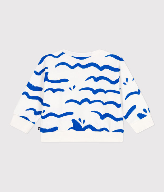 Sweat b&eacute;b&eacute; en coton, imprim&eacute; requin bleu/bleu