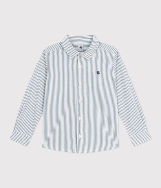 Chemise enfant en coton à rayures vert MILK/ GOBELIN