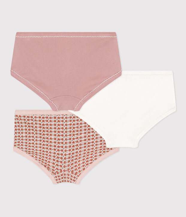 Lot de 3 culottes fleur en coton petite fille multicouleur
