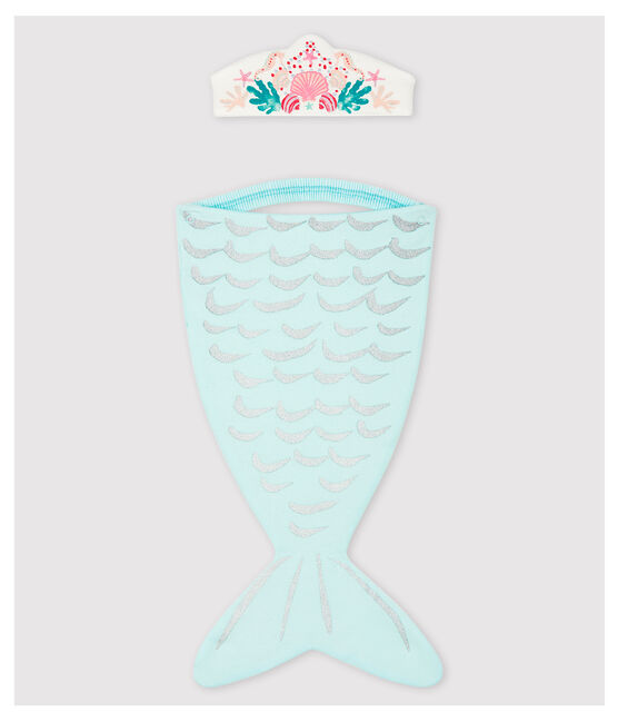Set déguisement sirène petite fille en coton bleu HAITI/écru MULTICO