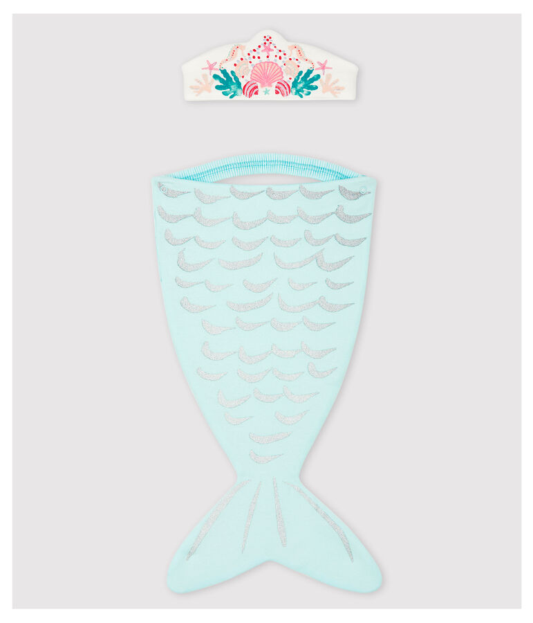 Set d&eacute;guisement sir&egrave;ne petite fille en coton bleu/multicouleur