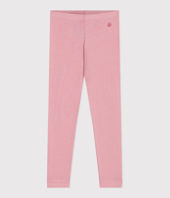 Legging enfant en coton uni rose CHARME