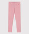 Legging enfant en coton uni rose CHARME