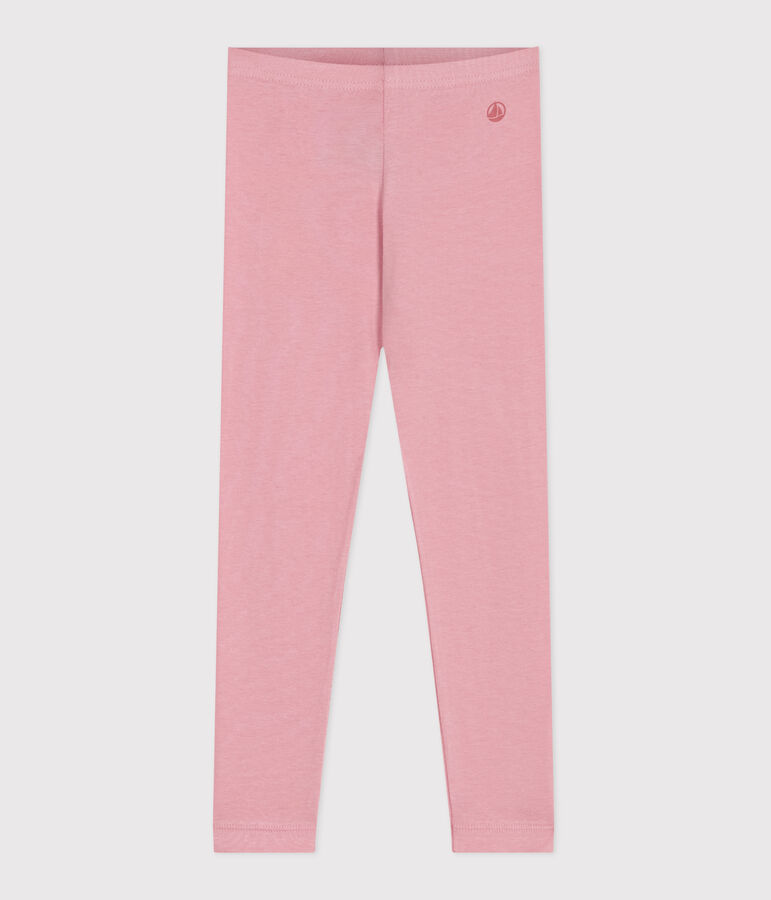 Legging enfant en coton uni rose CHARME