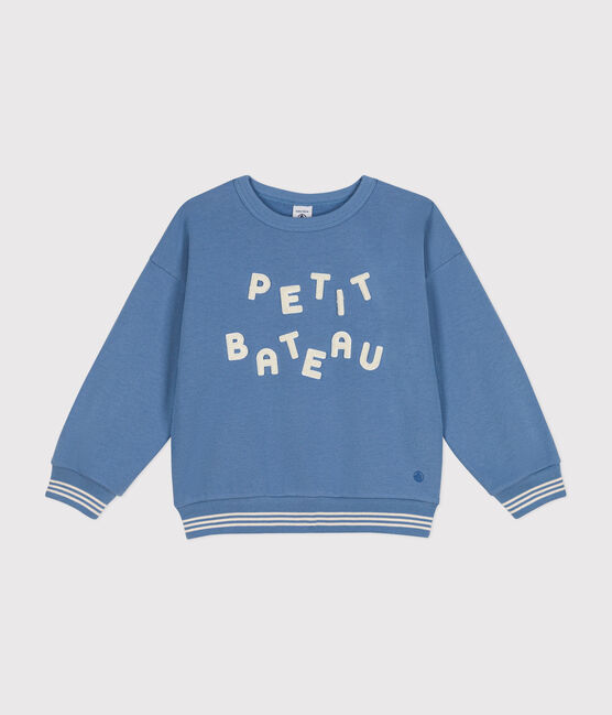 Sweatshirt en molleton enfant fille / garçon bleu BEACH