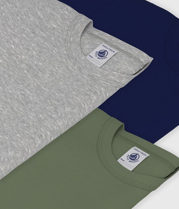 Lot de tee-shirts enfant en coton manches courtes uni multicouleur