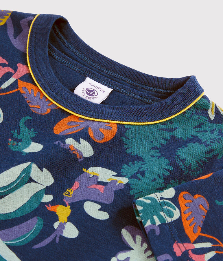 Pyjacourt imprim&eacute; jungle petit gar&ccedil;on en c&ocirc;te bleu/multicouleur