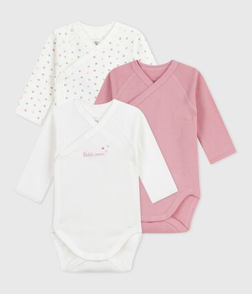 Lot de bodies croisés manches longues en coton imprimé bébé