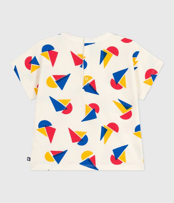 Tee-shirt bébé en coton à manches courtes, imprimé bateaux MILK/ MULTICO
