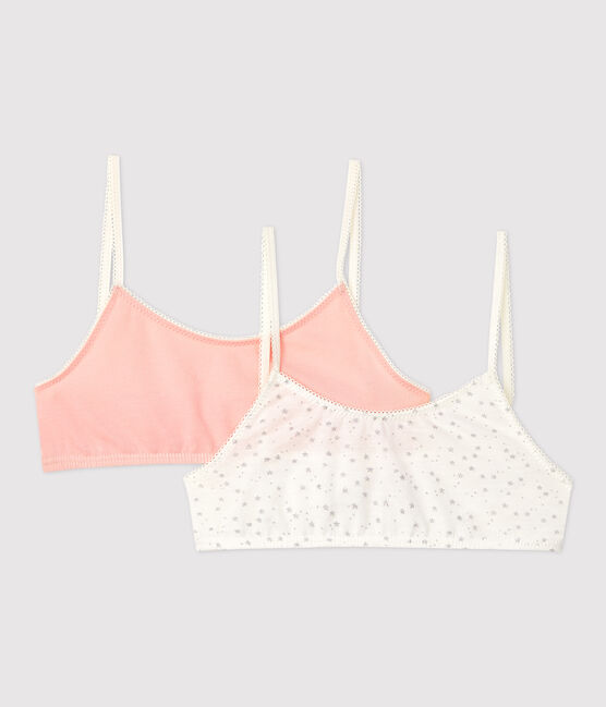 Lot de 2 brassières imprimé paillettes fille en coton biologique et élasthanne variante 1