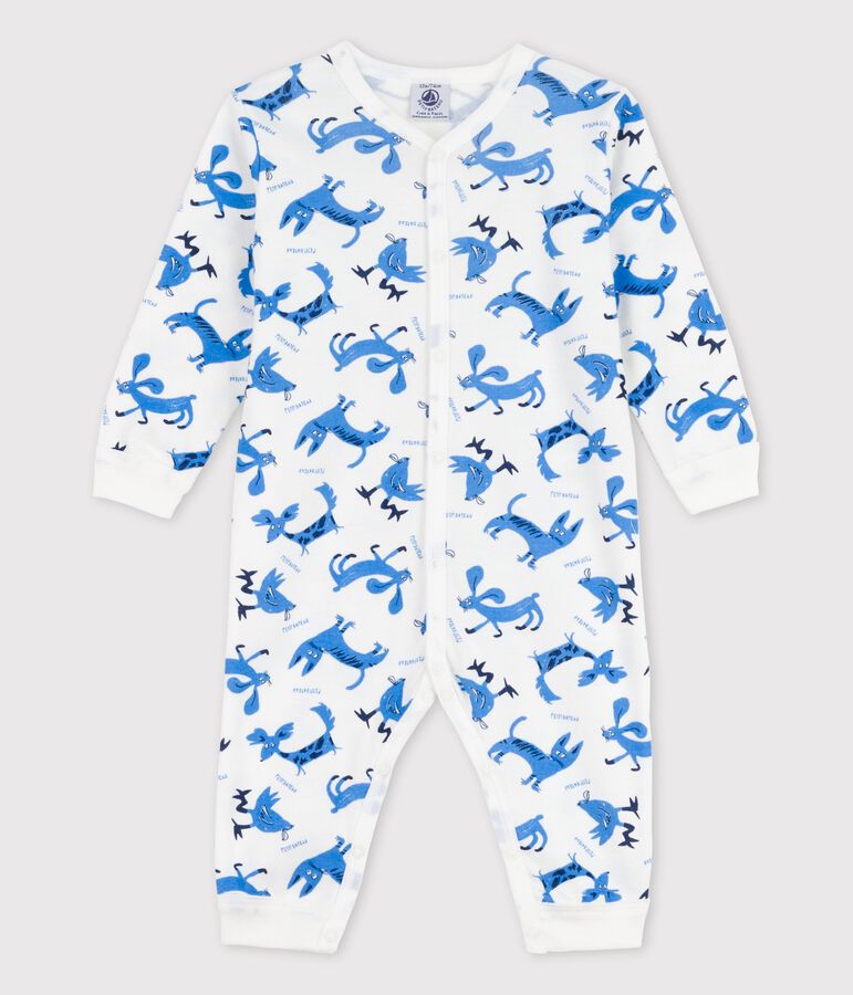 Dors-bien b&eacute;b&eacute; imprim&eacute; fantaisie sans pieds en coton blanc MARSHMALLOW/blanc MULTICO