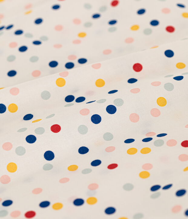 Blouse sans manche en popeline b&eacute;b&eacute; blanc/multicouleur