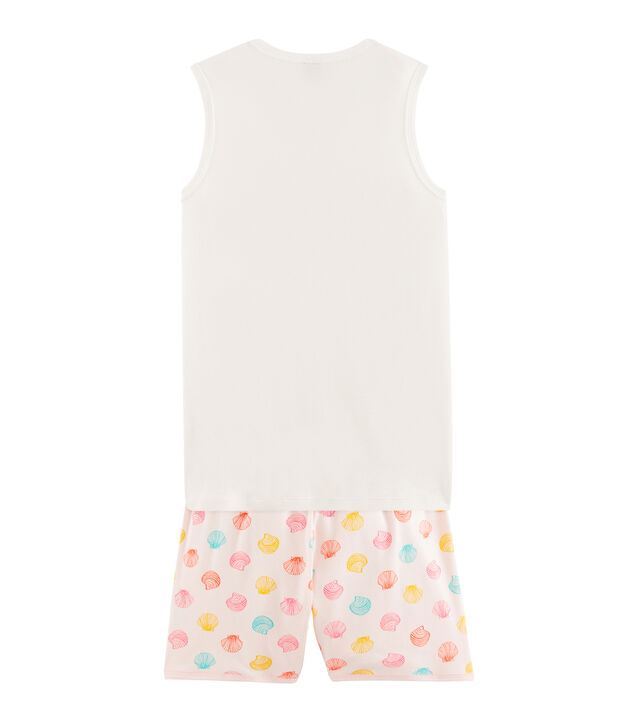 Pyjacourt fille en c&ocirc;te rose/multicouleur
