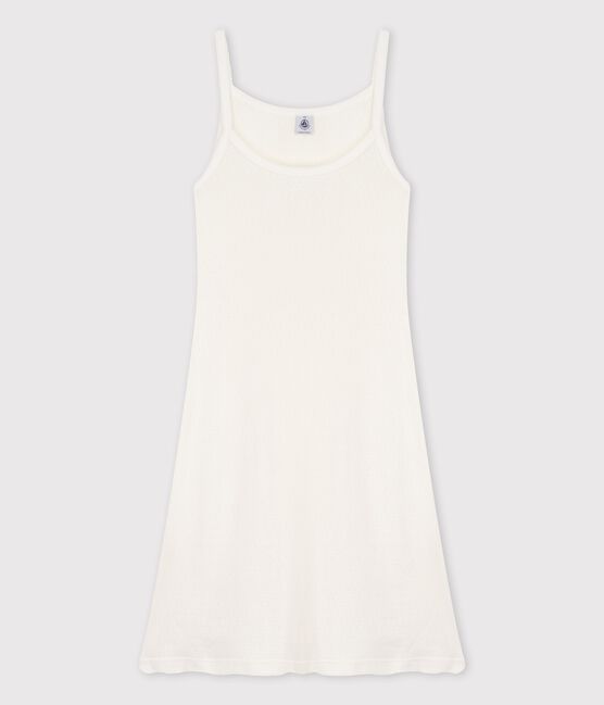 Robe à bretelles iconique en coton ajouré Femme blanc MARSHMALLOW