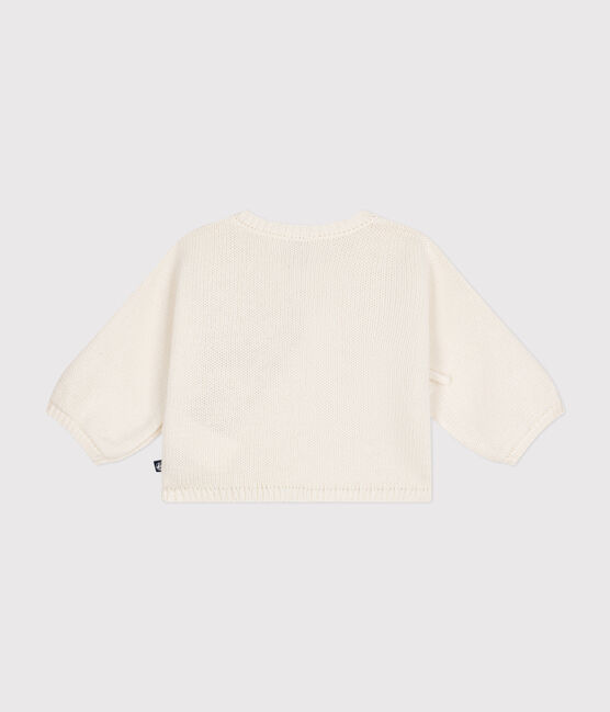 Cardigan en laine et coton bébé blanc MARSHMALLOW