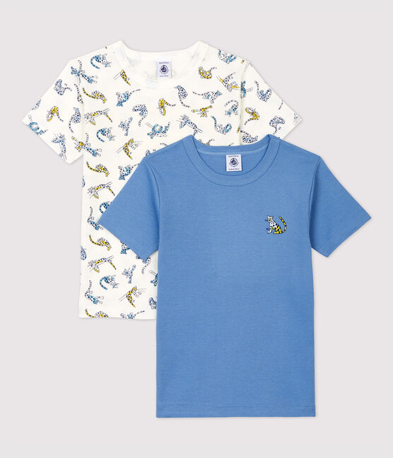 Lot de 2 tee shirts manches courtes imprimé panthères petit garçon en coton biologique variante 1