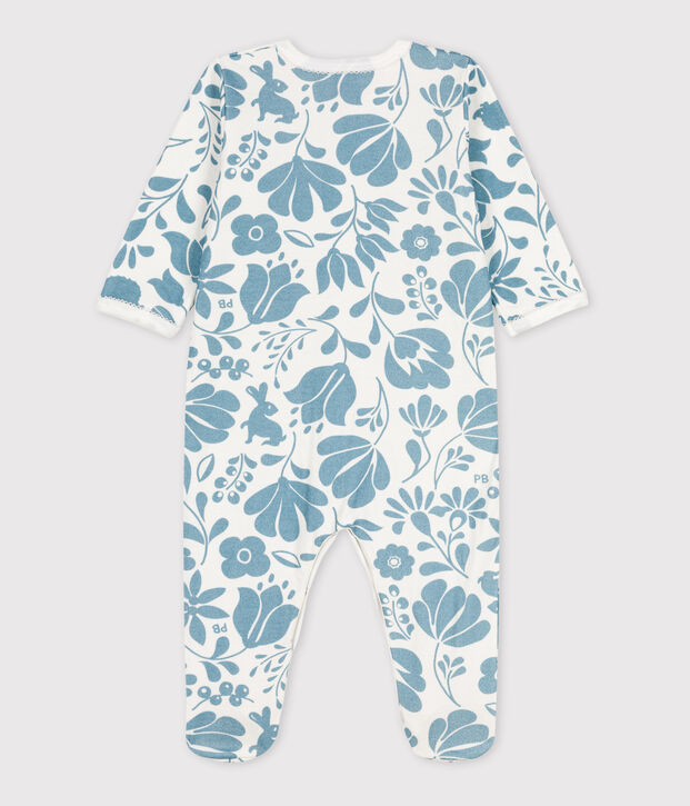 Dors-bien fleur b&eacute;b&eacute; en tubique blanc/bleu
