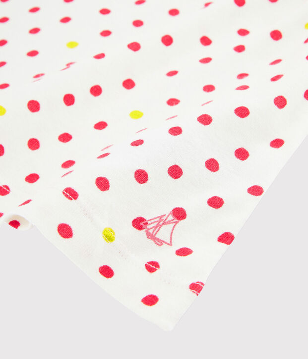 Tee-shirt manches courtes enfant fille blanc/multicouleur