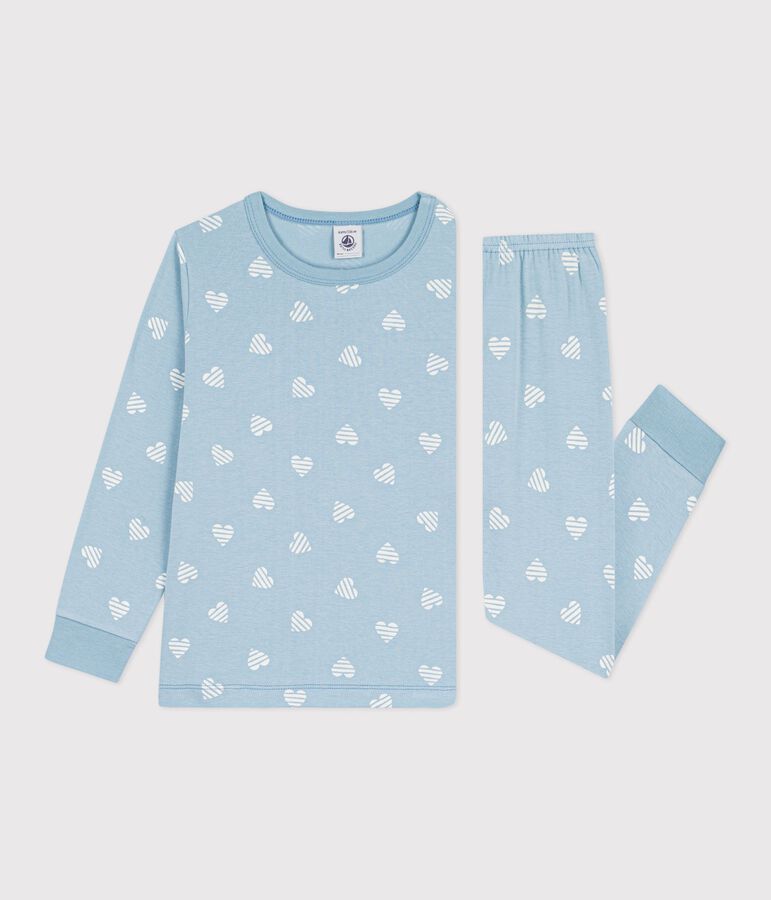 Pyjama enfant en coton imprim&eacute; c&oelig;urs MIMI/ ECUME
