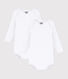 Lot de 2 bodies blancs manches longues bébé
