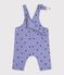 Salopette b&eacute;b&eacute; en serge jambes longues imprim&eacute;e c&oelig;urs violet/multicouleur