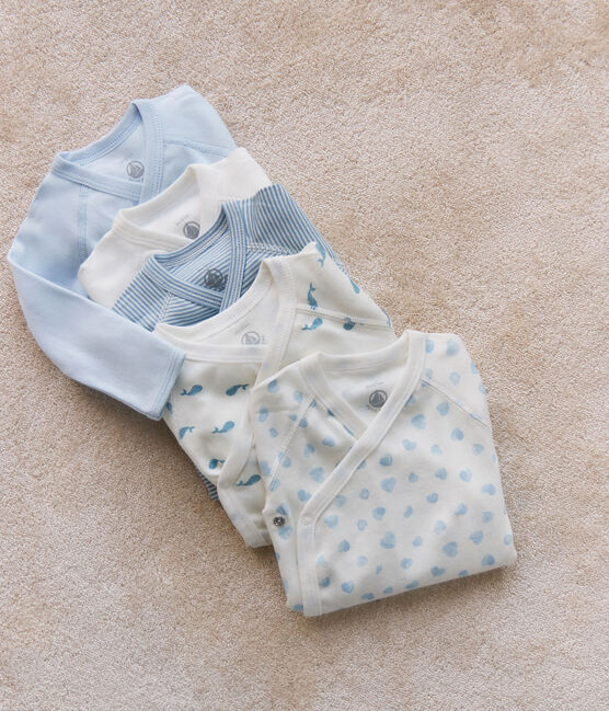 Lot de bodies croisés manches longues en coton imprimé bébé variante 1