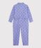 Combinaison enfant en coton imprim&eacute;e &agrave; c&oelig;urs violet/multicouleur