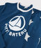 Pyjama à étoiles mixte en côte bleu MAJOR/blanc ECUME